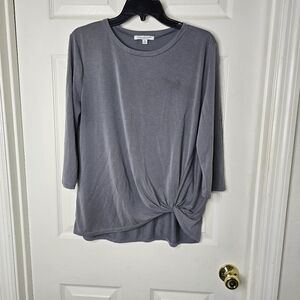 Gray Green Envelope Womens‎ long sleeve Top Knot Detail M